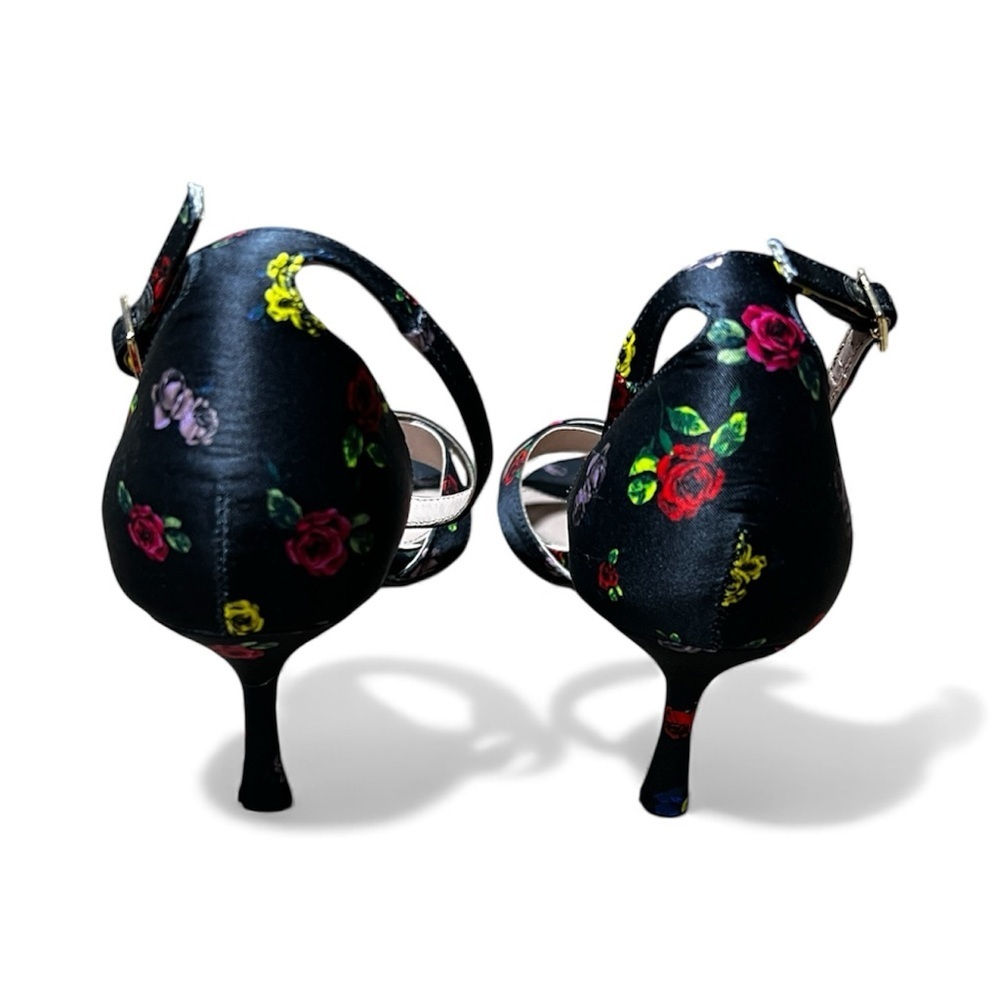 Betsey Johnson Black Floral Heels - Picture 4 of 6